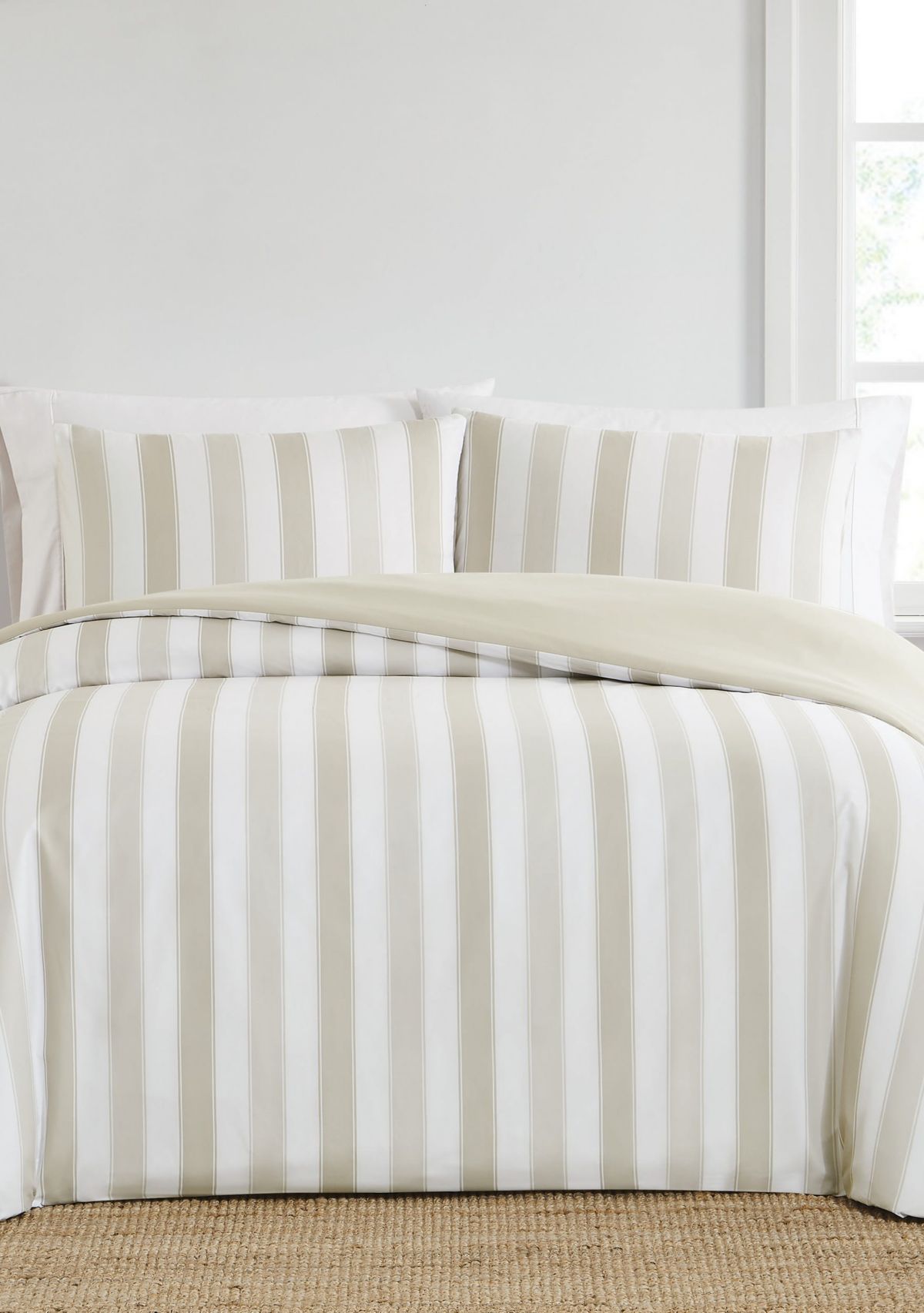 Truly Soft Aiden Stripe Beige King 3 Piece Comforter Set