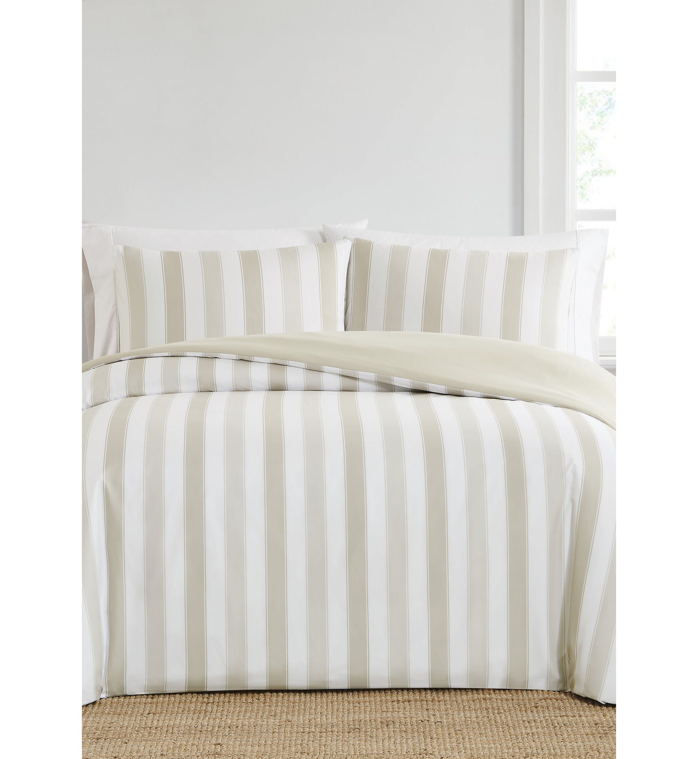 Truly Soft Aiden Stripe Beige King 3 Piece Comforter Set