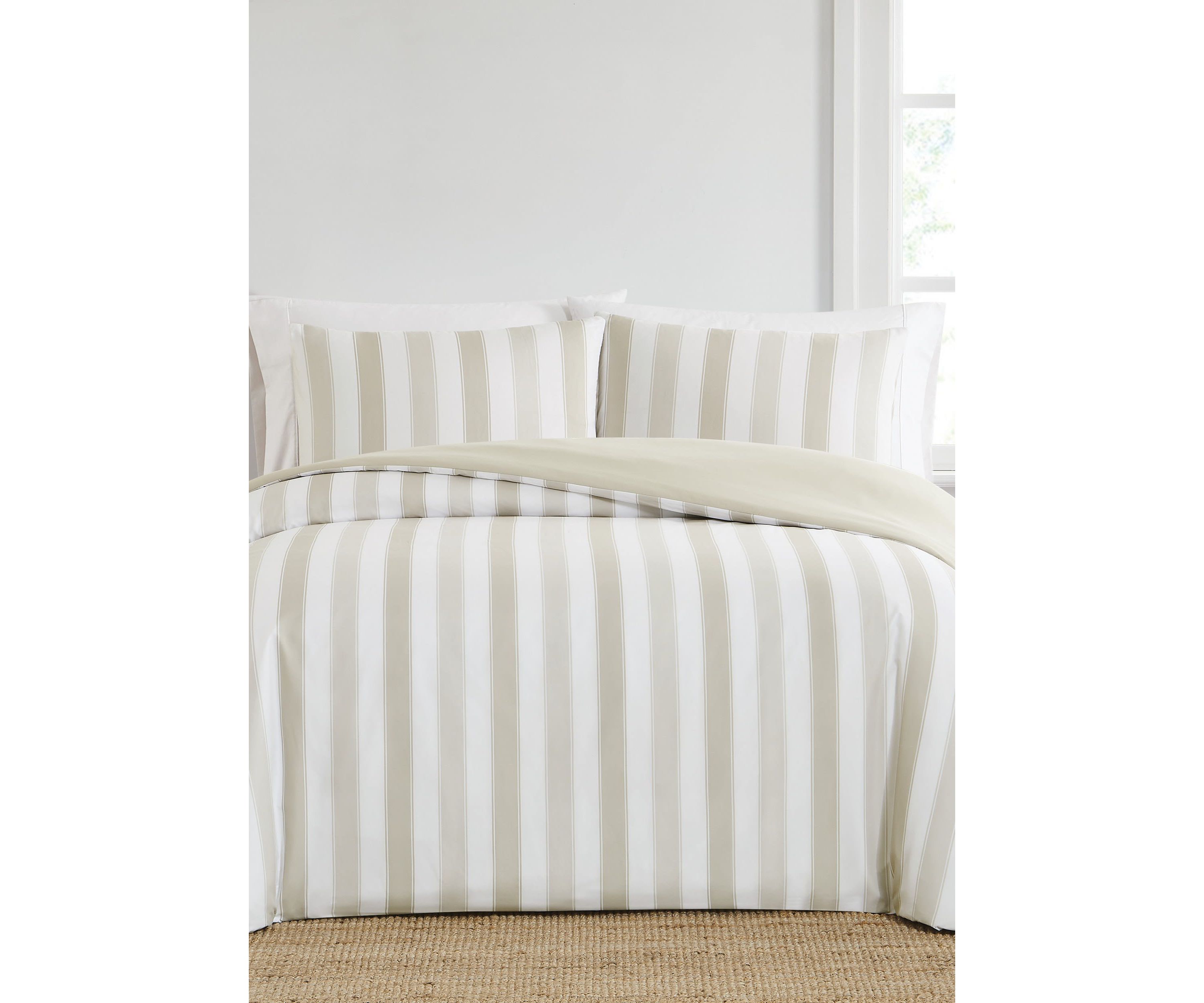 Truly Soft Aiden Stripe Beige King 3 Piece Comforter Set