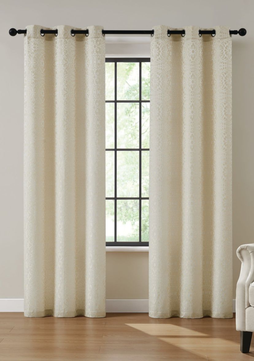 5th Avenue Lux Thalia Textured 38x84 Champagne/Gold Window Panel Pair