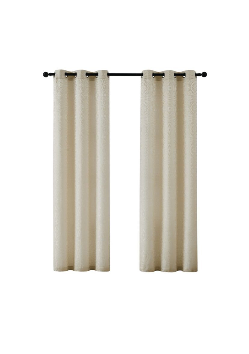 5th Avenue Lux Thalia Textured 38x84 Champagne/Gold Window Panel Pair