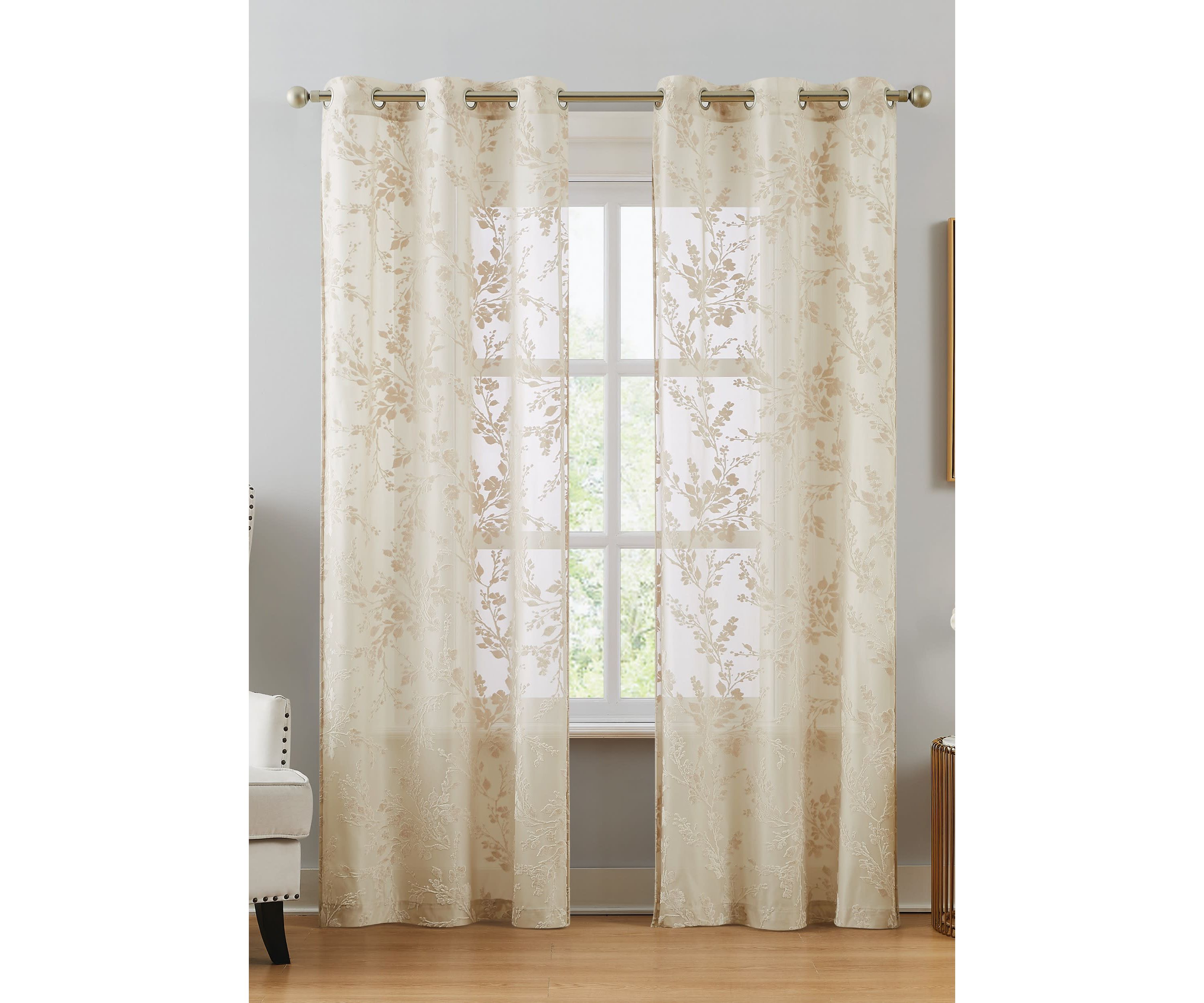 5th Avenue Lux Lark Burn Out 37x84 Sheer Window Panel Pair