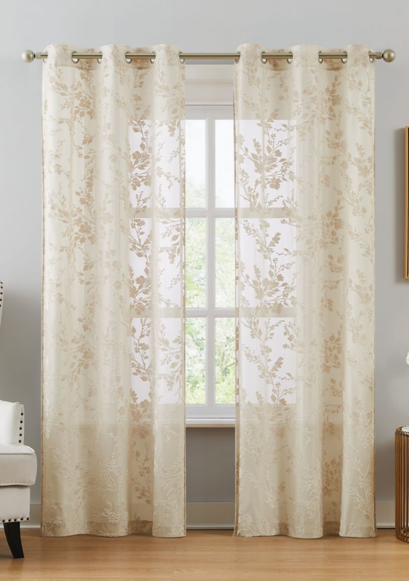 5th Avenue Lux Lark Burn Out 37x84 Sheer Window Panel Pair