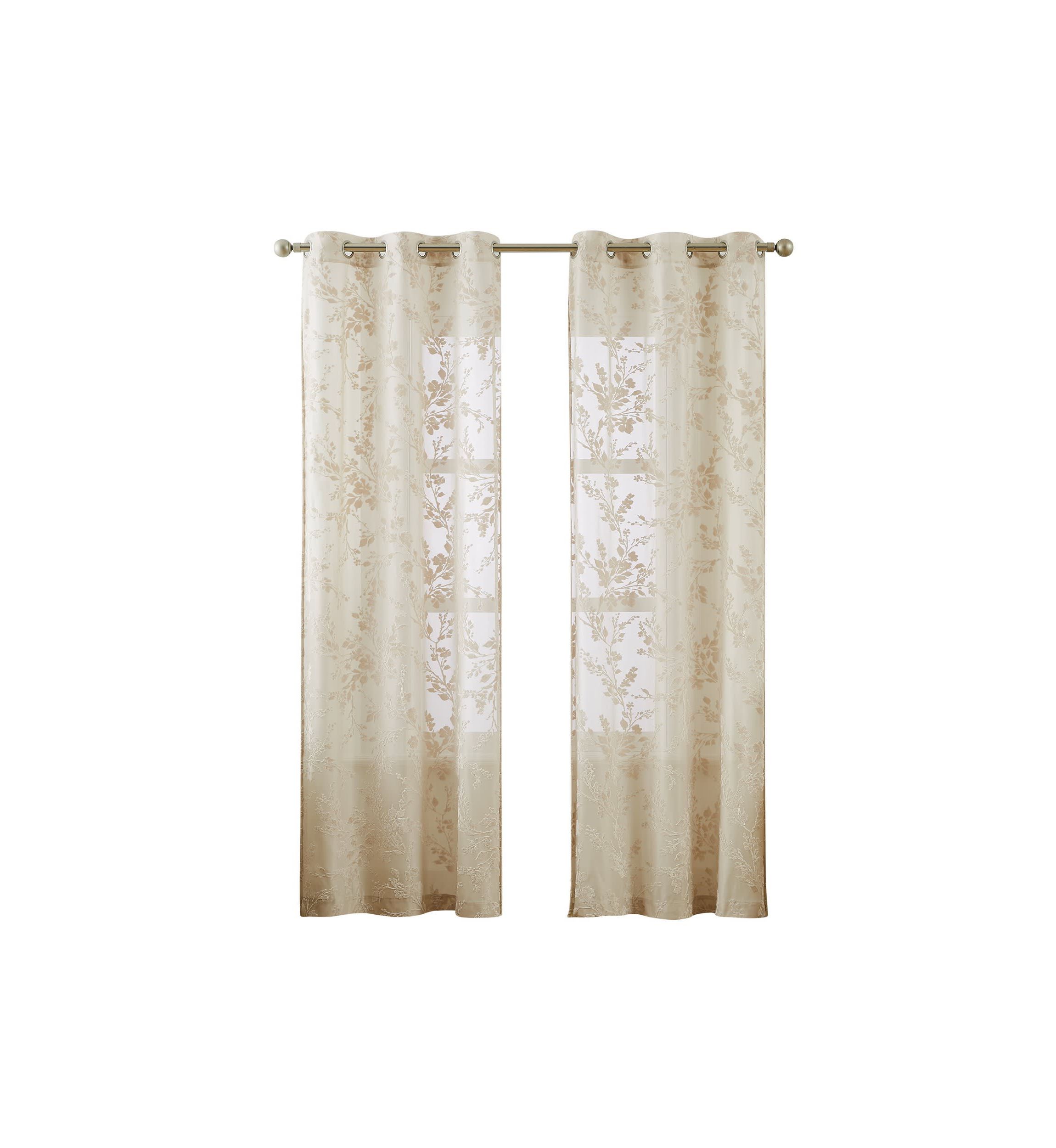 5th Avenue Lux Lark Burn Out 37x84 Sheer Window Panel Pair