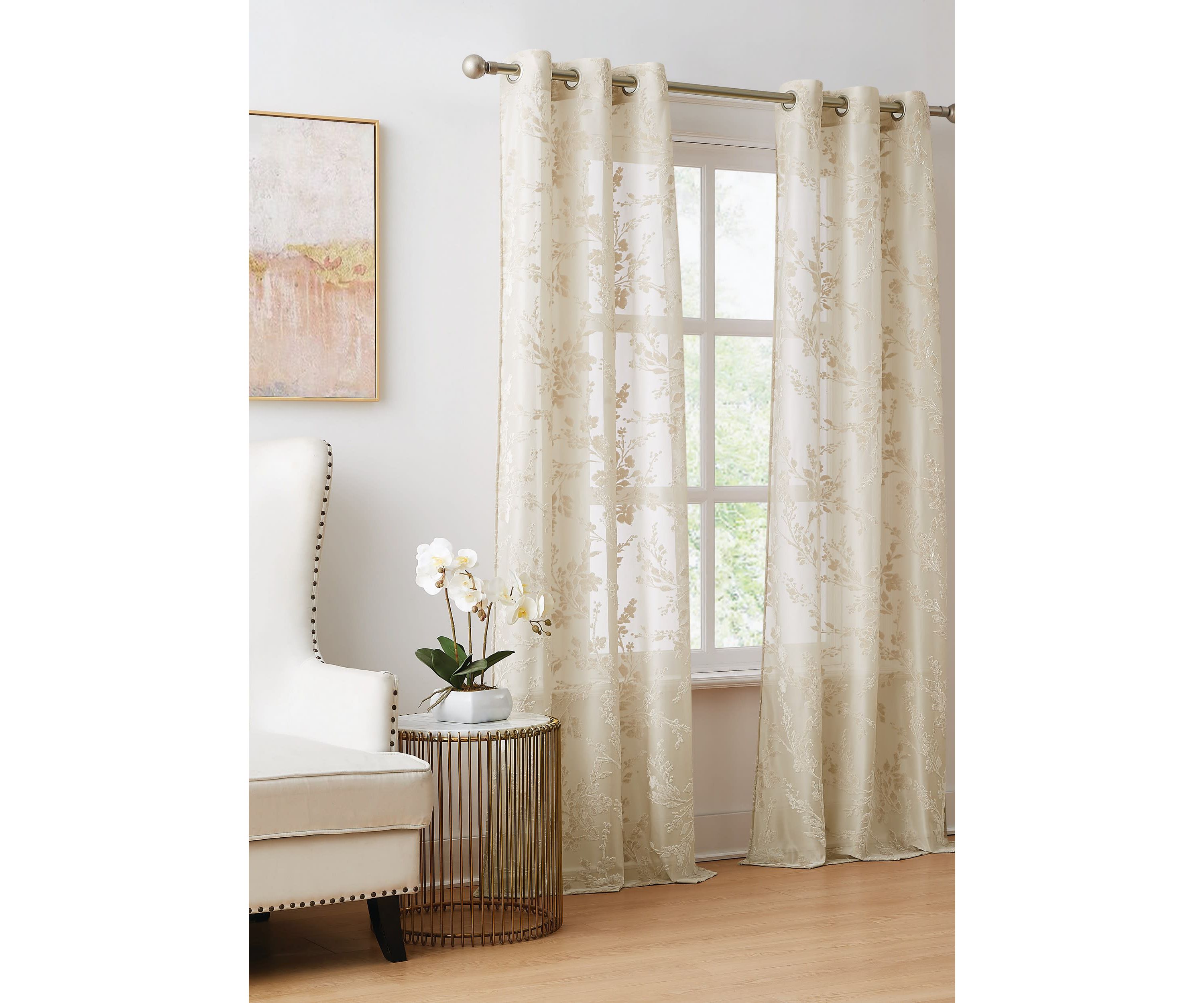 5th Avenue Lux Lark Burn Out 37x84 Sheer Window Panel Pair