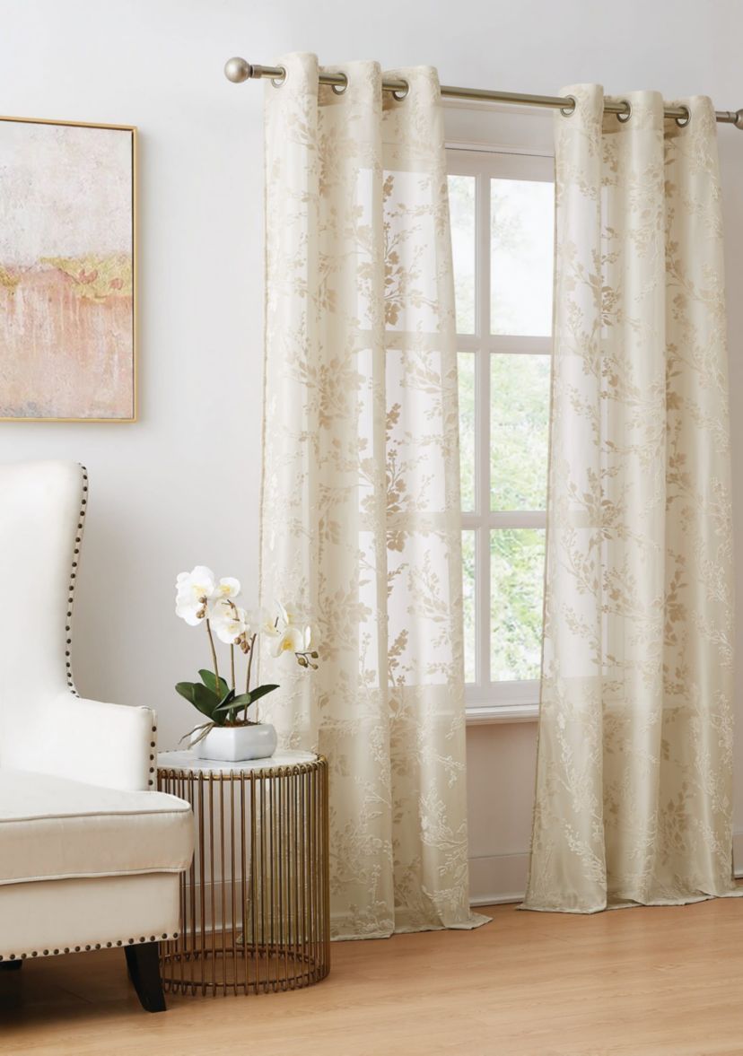 5th Avenue Lux Lark Burn Out 37x84 Sheer Window Panel Pair