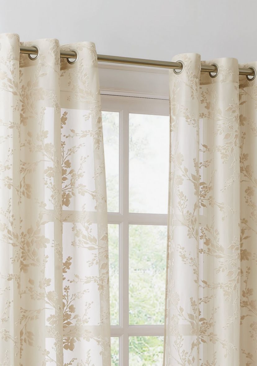 5th Avenue Lux Lark Burn Out 37x84 Sheer Window Panel Pair