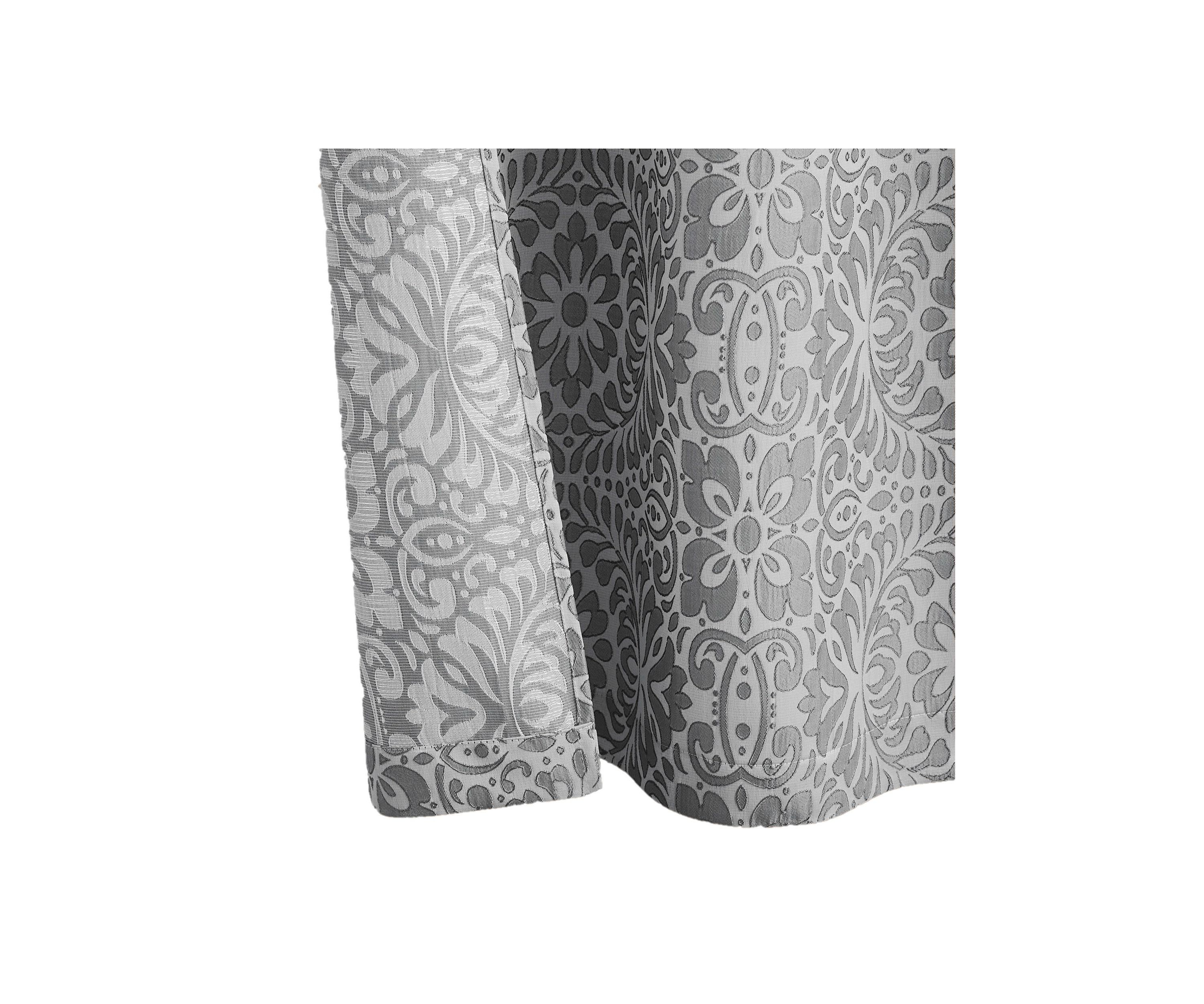 5th Avenue Lux Thalia Textured 38x84 Grey/Silver Window Panel Pair