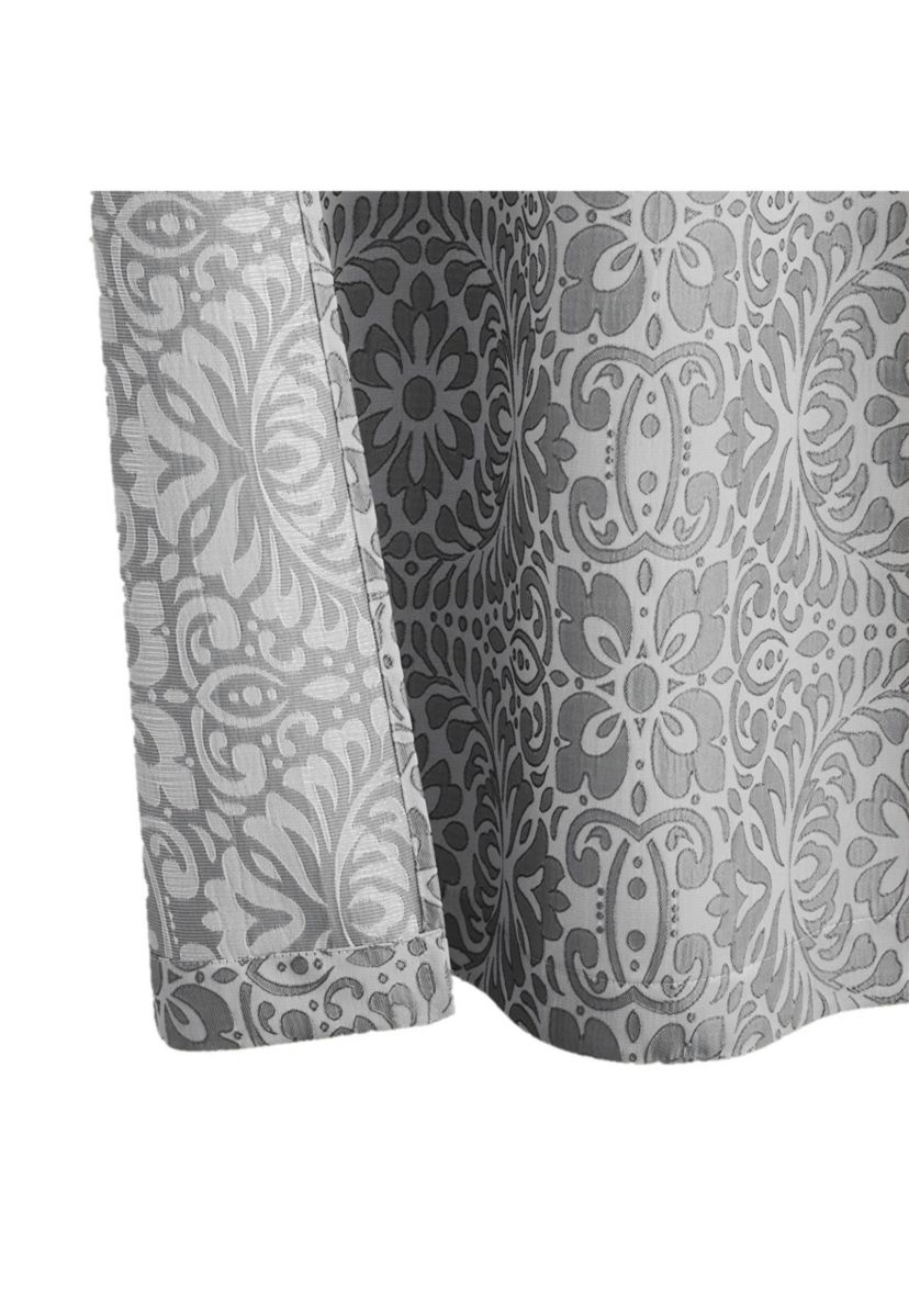 5th Avenue Lux Thalia Textured 38x84 Grey/Silver Window Panel Pair