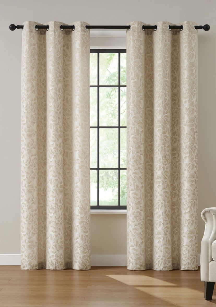 5th Avenue Lux Blythe Textured 38x96 Champagne/Gold Window Panel Pair
