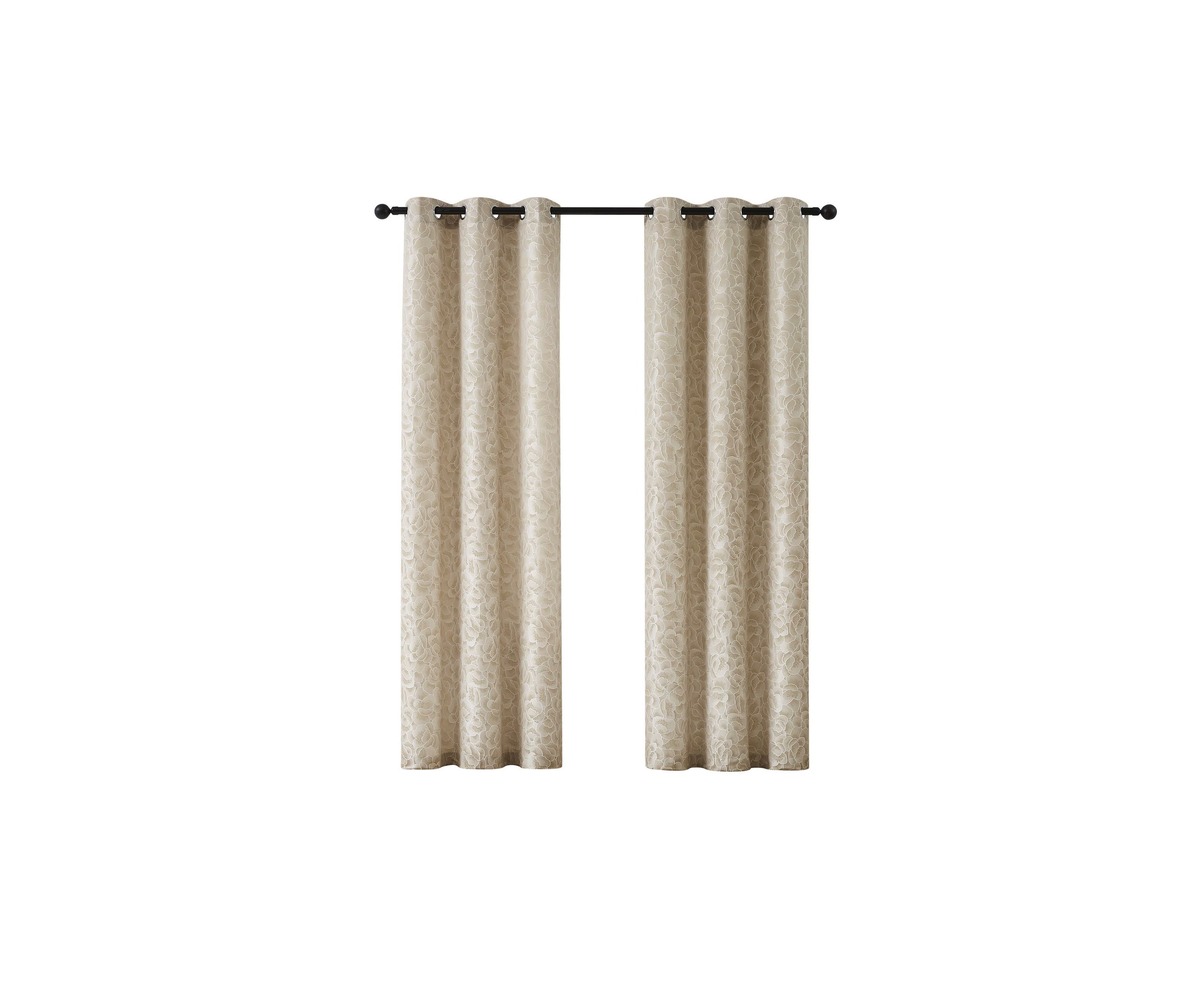 5th Avenue Lux Blythe Textured 38x96 Champagne/Gold Window Panel Pair