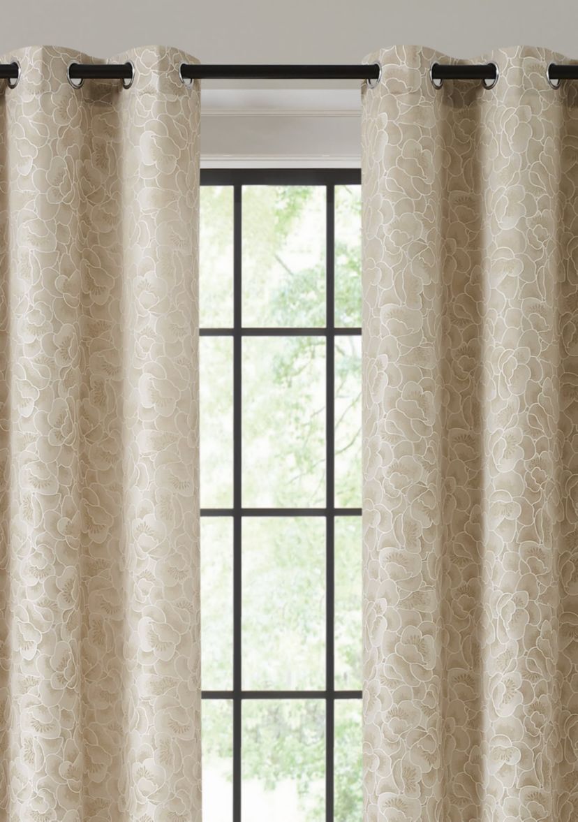 5th Avenue Lux Blythe Textured 38x96 Champagne/Gold Window Panel Pair