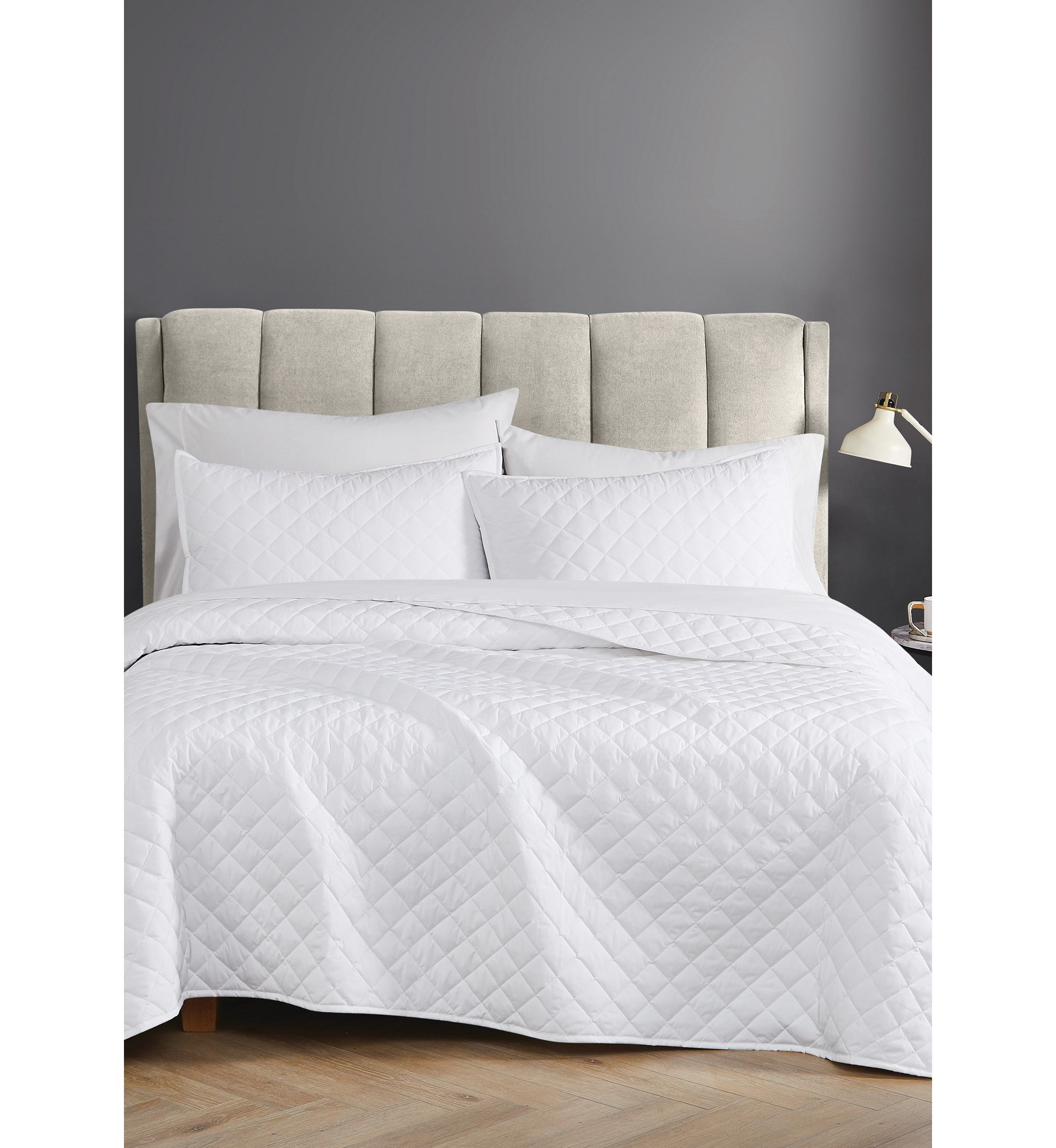 Cannon Solid Percale Grey Twin/Twin XL 2 Piece Quilt Set