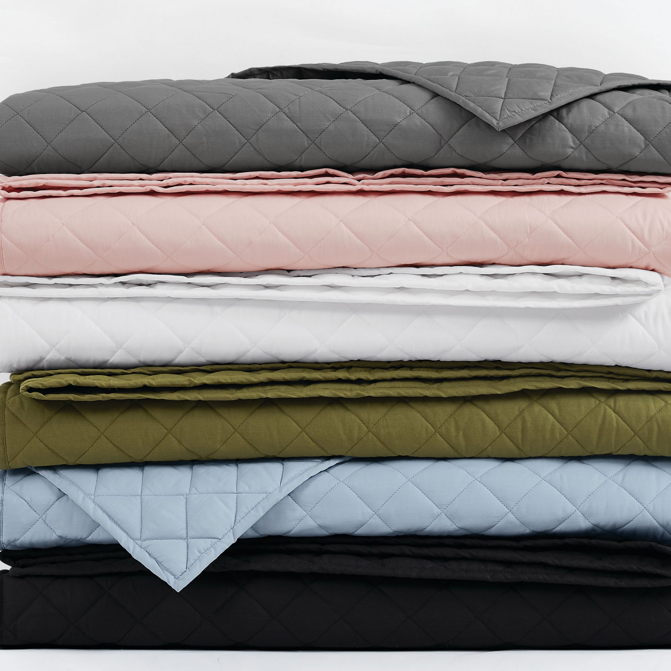 Cannon Solid Percale Grey Twin/Twin XL 2 Piece Quilt Set