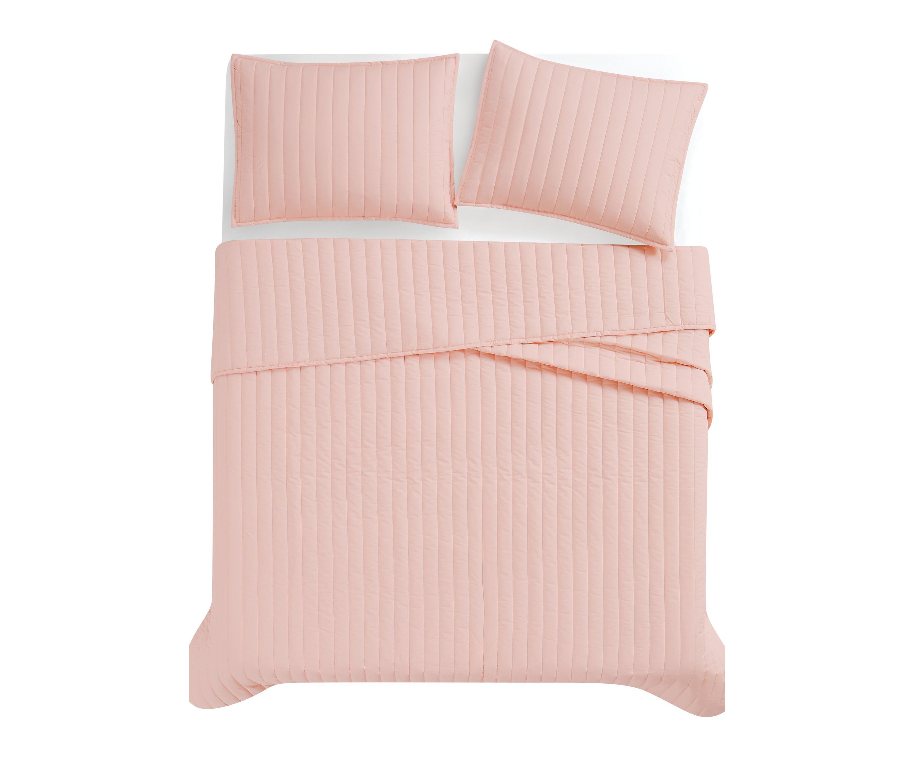 Brooklyn Loom Solid Cotton Percale Grey King 3 Piece Quilt Set