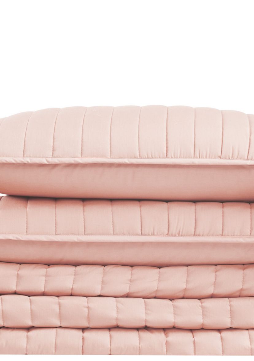 Brooklyn Loom Solid Cotton Percale Grey King 3 Piece Quilt Set
