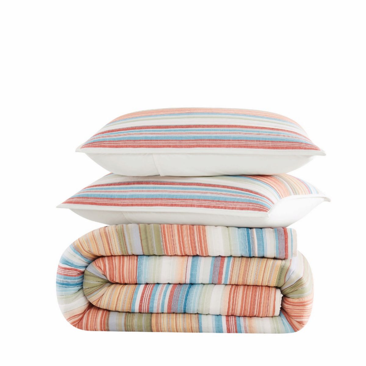 Oceanfront Resort Palm Beach Yarn Dye Stripe 3 Piece King Quilt Set