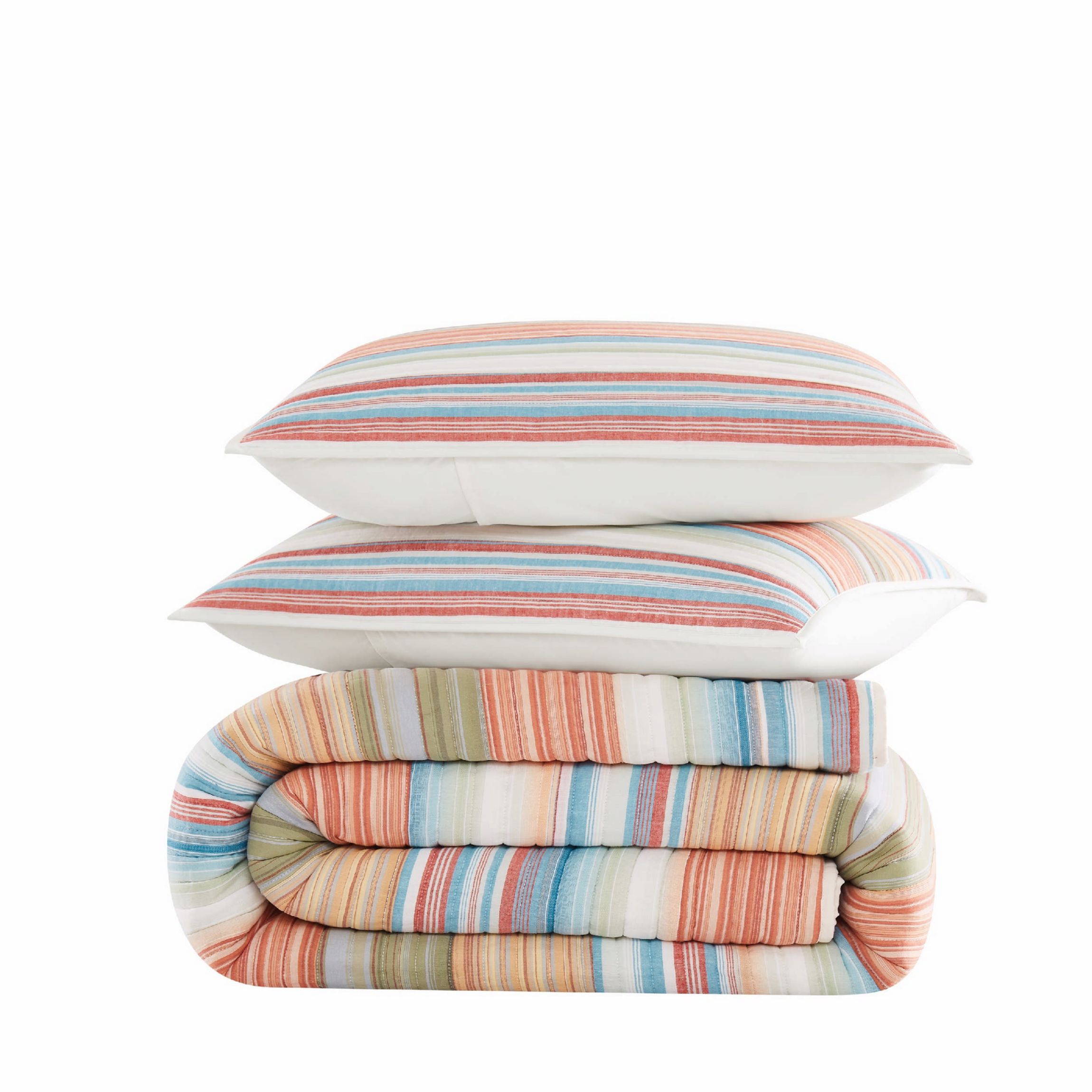 Oceanfront Resort Palm Beach Yarn Dye Stripe 3 Piece King Quilt Set