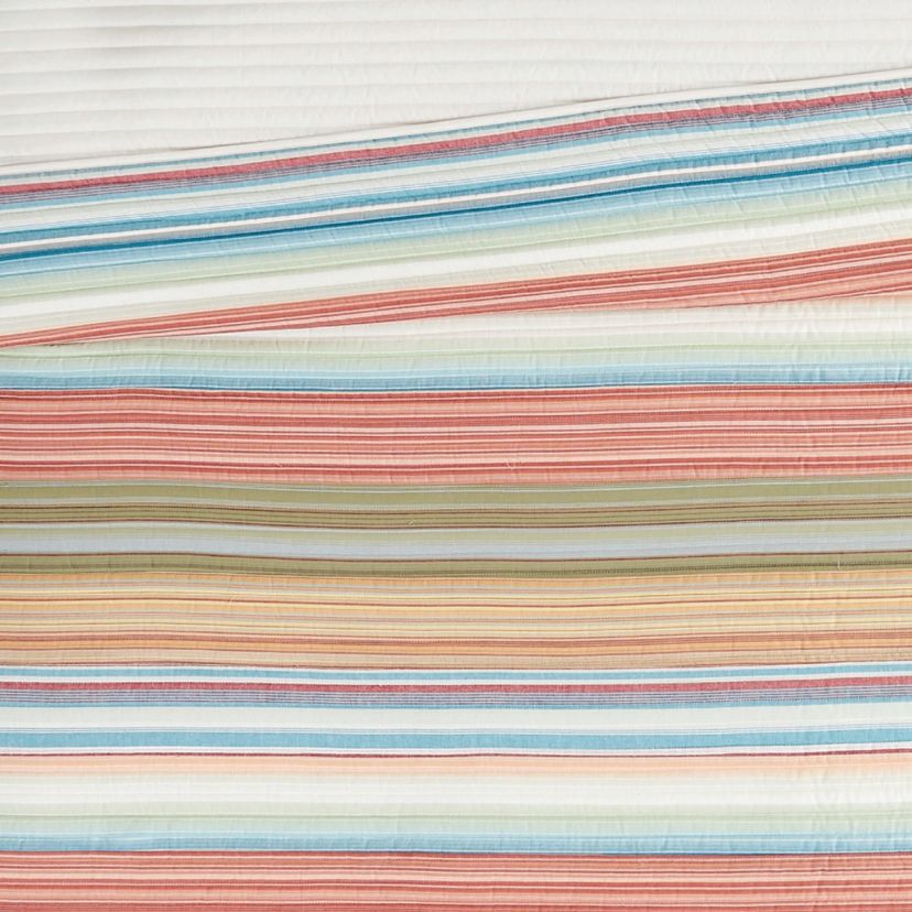 Oceanfront Resort Palm Beach Yarn Dye Stripe 3 Piece King Quilt Set