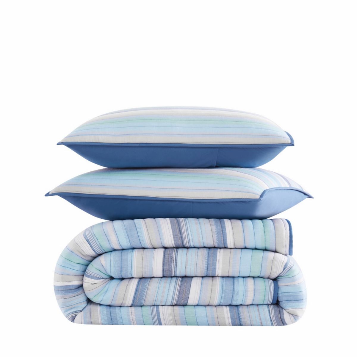 Oceanfront Resort Clearwater Yarn Dye Stripe 2 Piece Twin Quilt Set