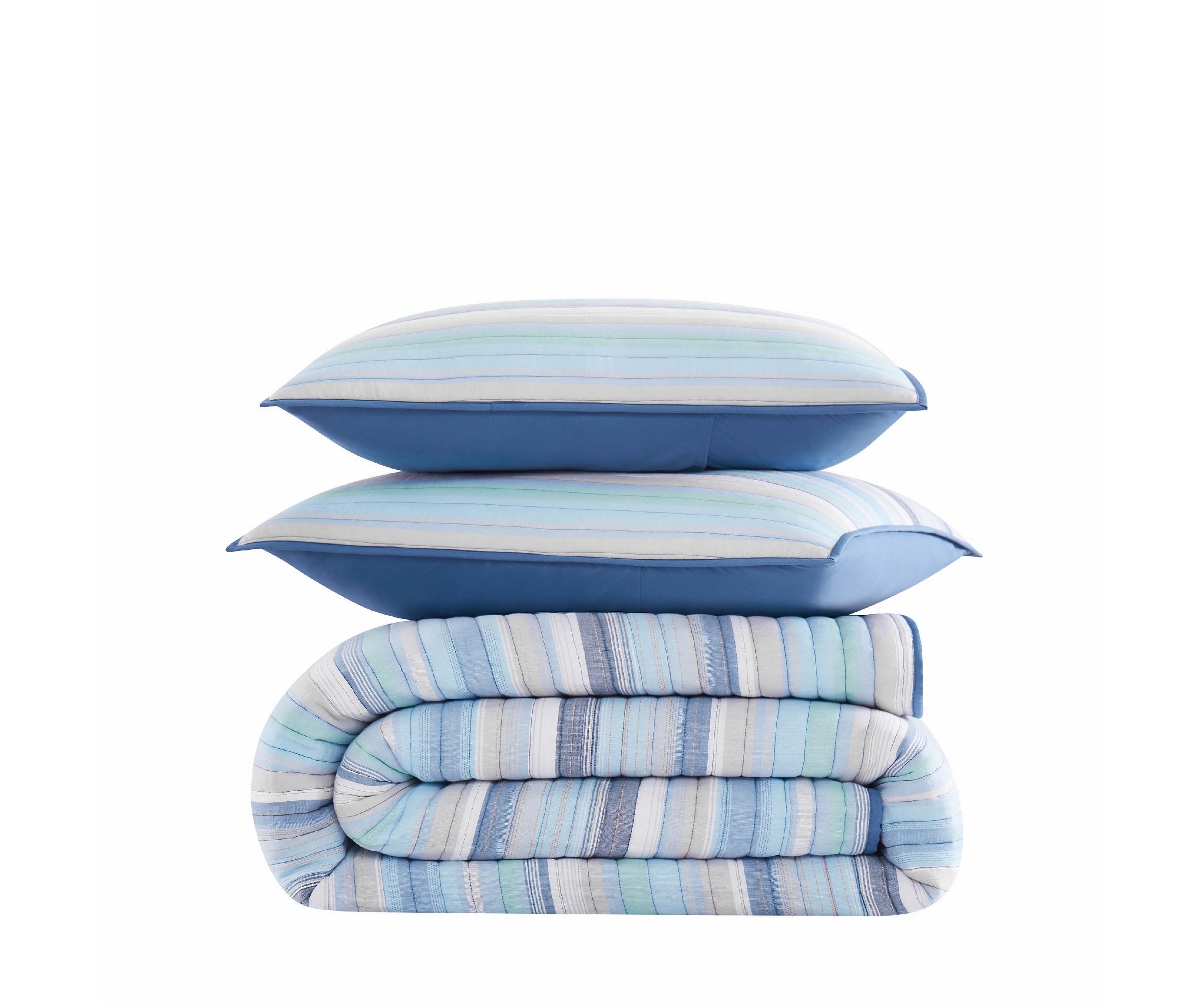 Oceanfront Resort Clearwater Yarn Dye Stripe 2 Piece Twin Quilt Set