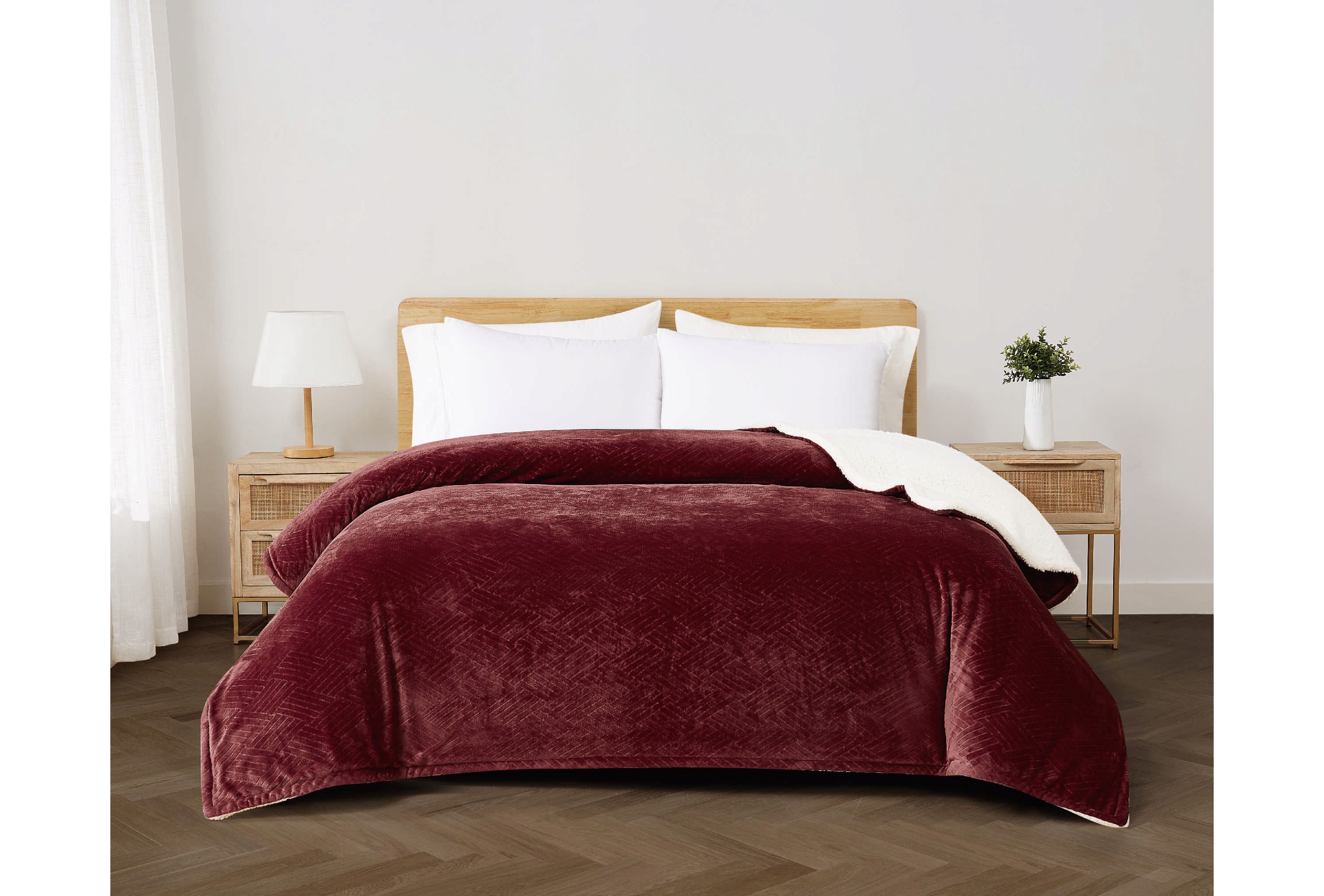 Cannon Carved Faux Fur Grey Twin Blanket