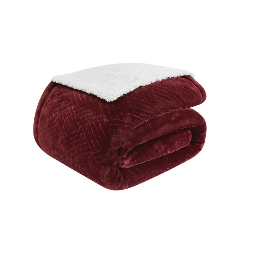 Cannon Carved Faux Fur Grey Twin Blanket