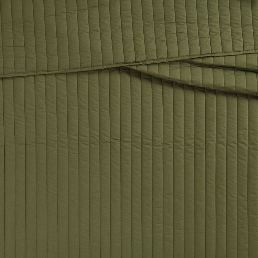 Brooklyn Loom Oversized Cotton Percale Olive Green King 3 Piece Quilt Set