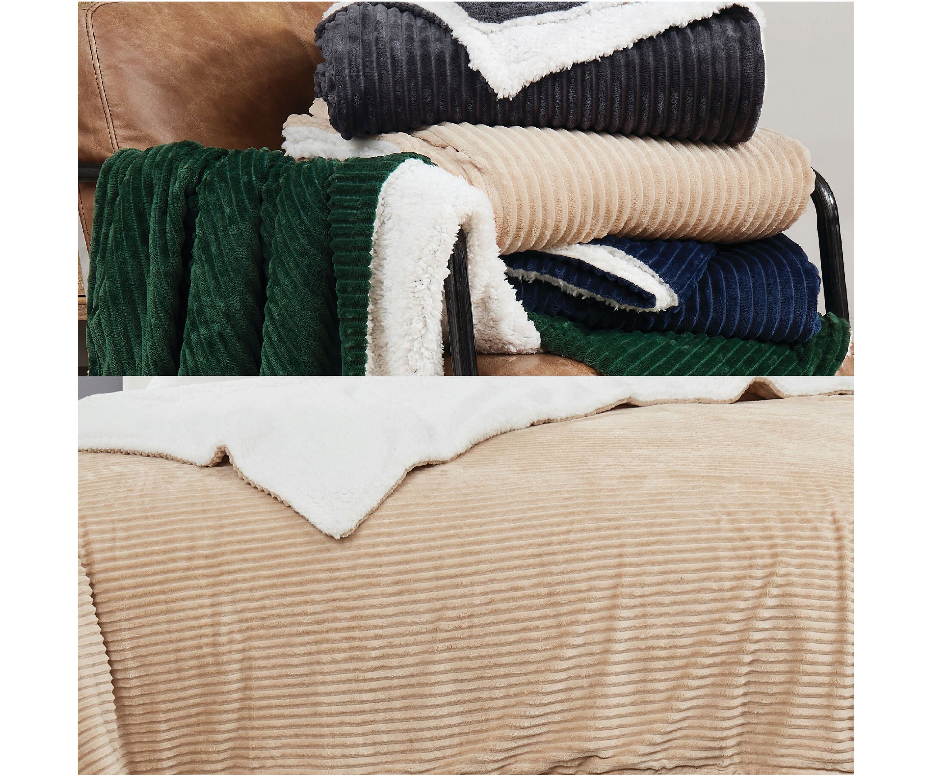 Brooklyn Loom Corduroy Tan Full/Queen Blanket