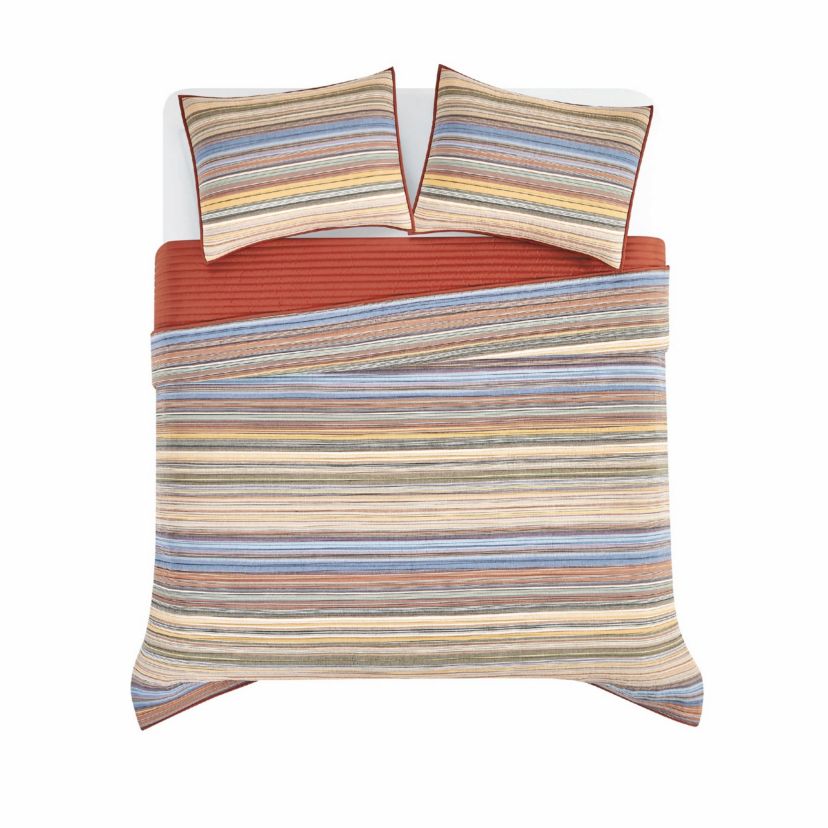 Oceanfront Resort Naples Yarn Dye Stripe 3 Piece King Quilt Set