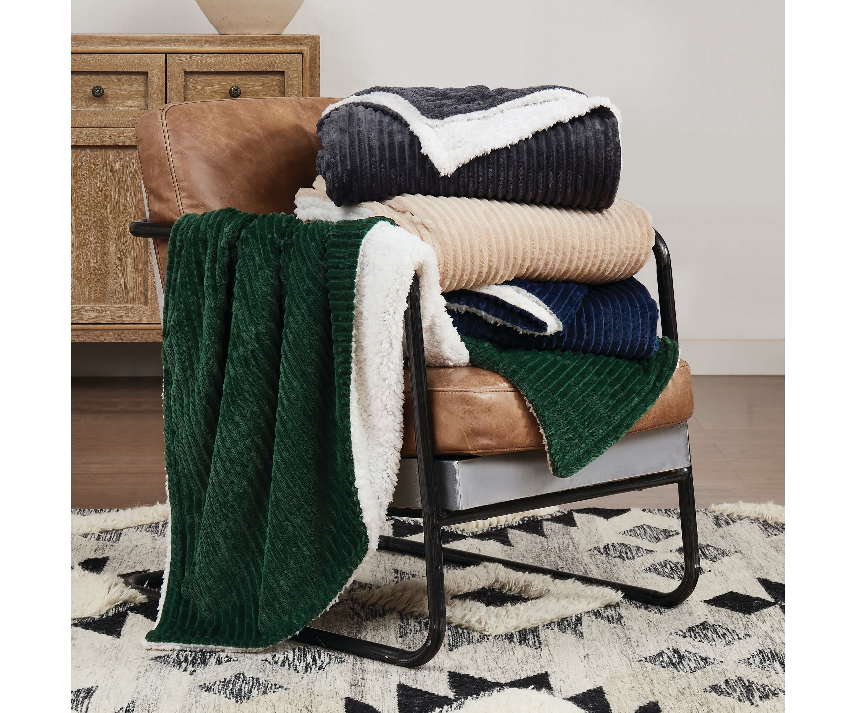 Brooklyn Loom Corduroy Blue 50x70 Throw