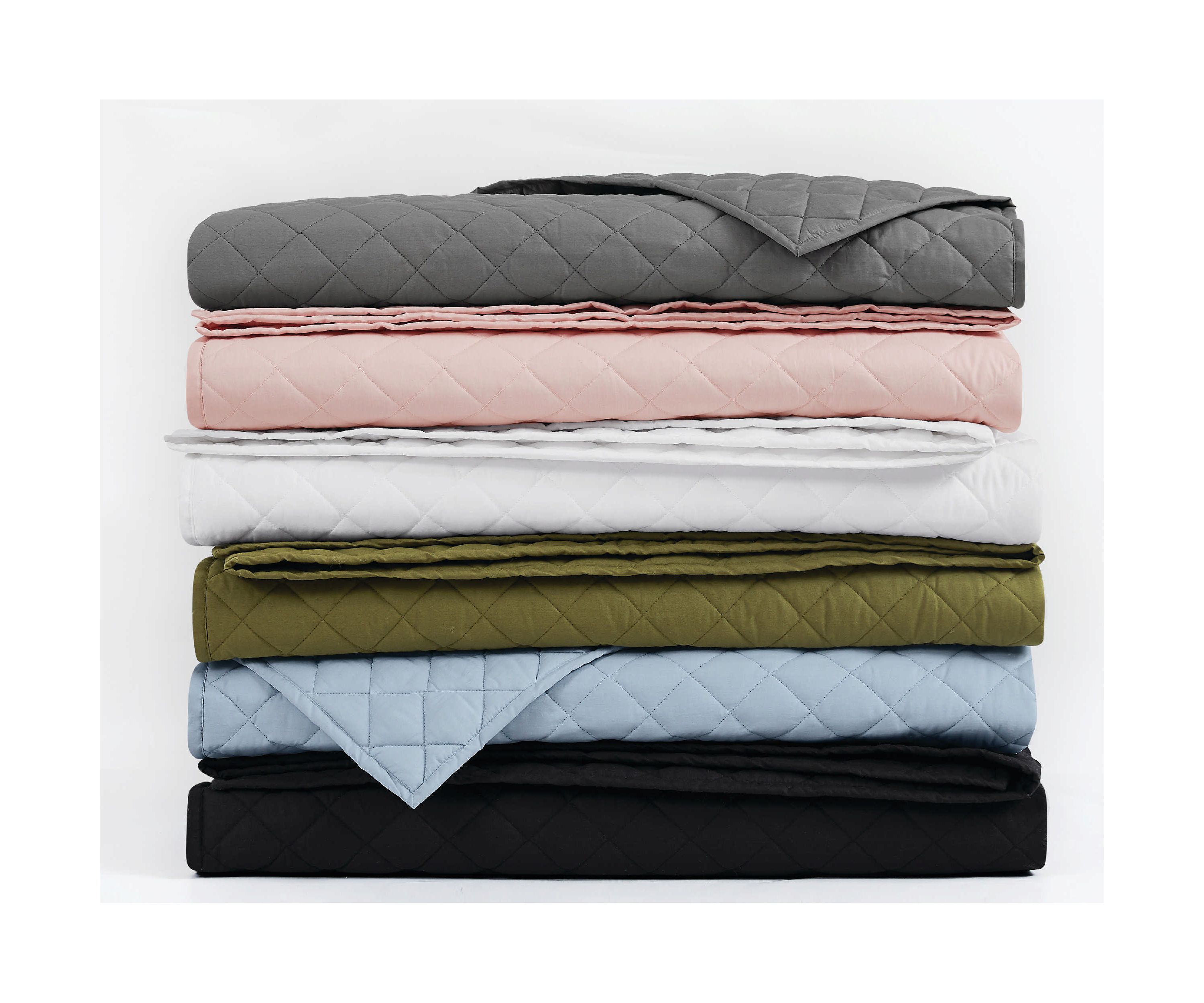 Cannon Solid Oversized Percale Grey King 3 Piece Quilt Set