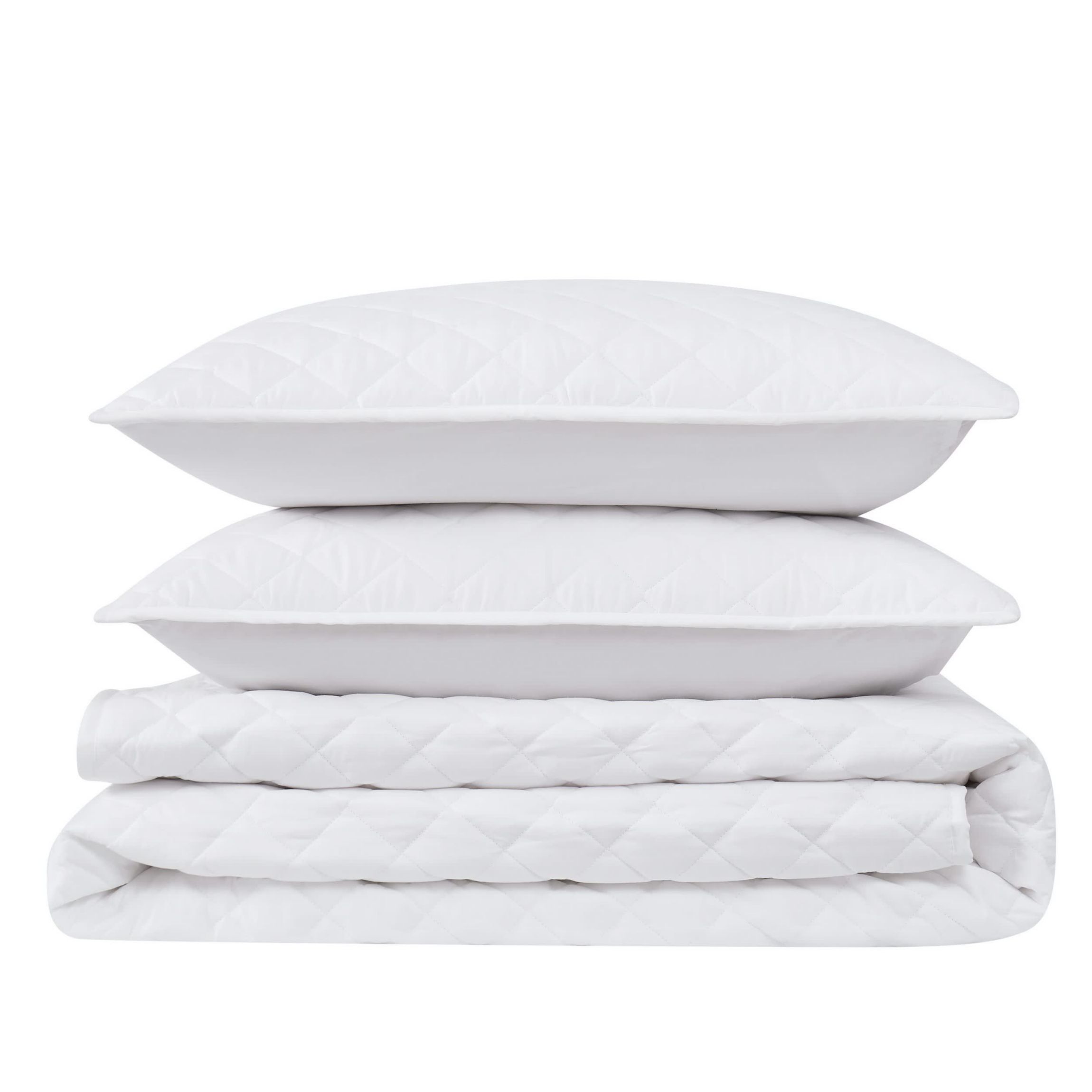 Cannon Solid Oversized Percale Grey King 3 Piece Quilt Set