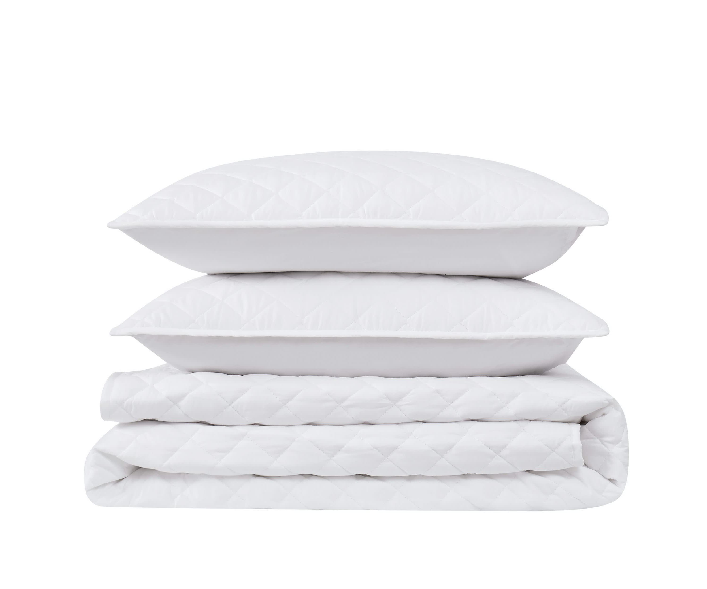 Cannon Solid Oversized Percale Grey King 3 Piece Quilt Set