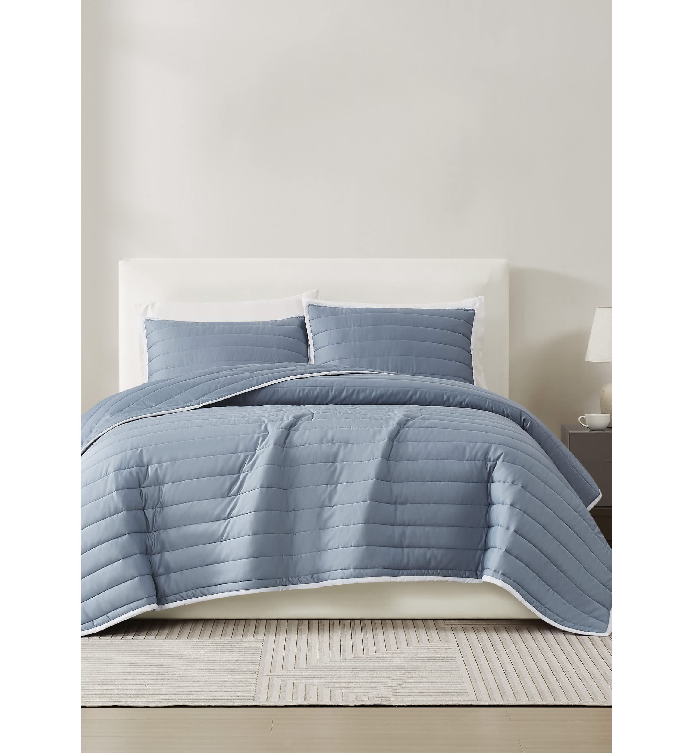Christian Siriano NY® Cotton Sateen Grey King 3 Piece Quilt Set
