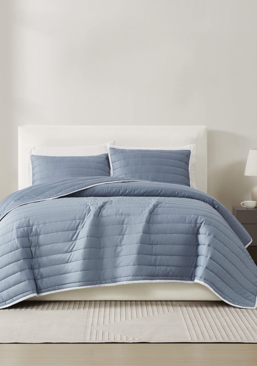 Christian Siriano NY® Cotton Sateen Khaki King 3 Piece Quilt Set