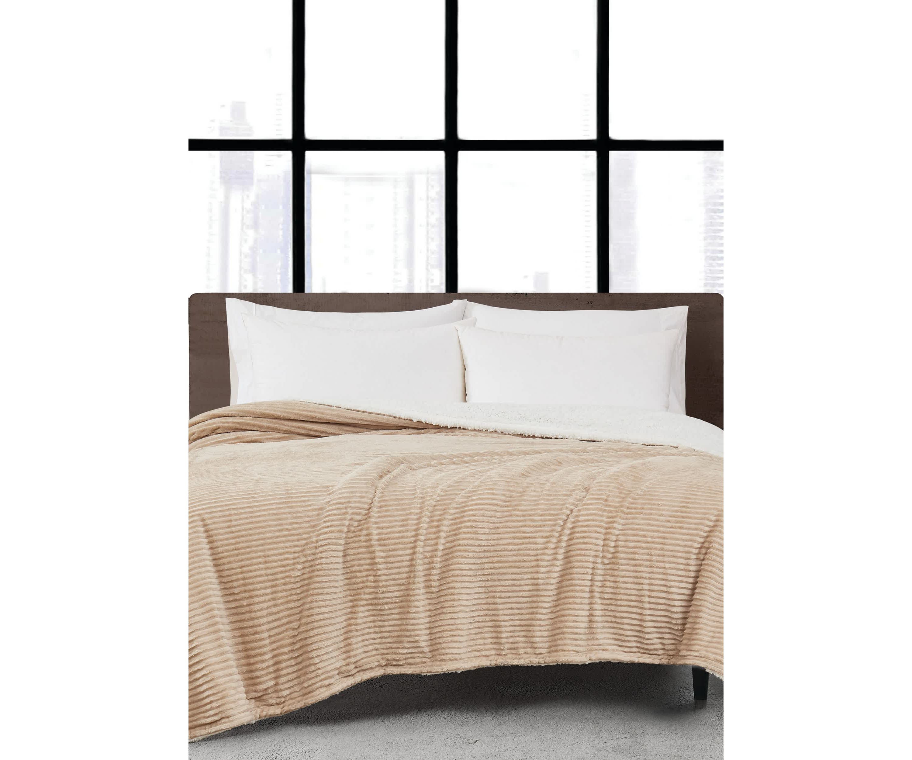London Fog Corduroy Blue Twin Blanket