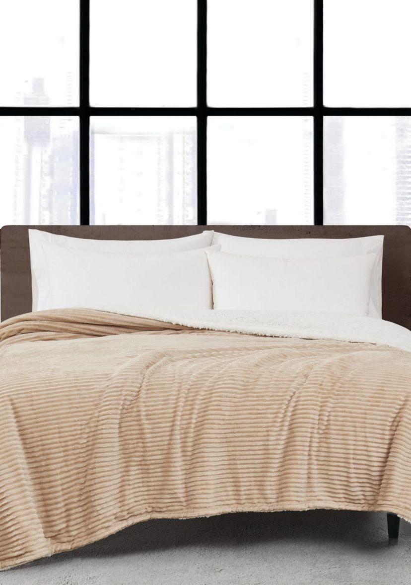 London Fog Corduroy Blue Twin Blanket