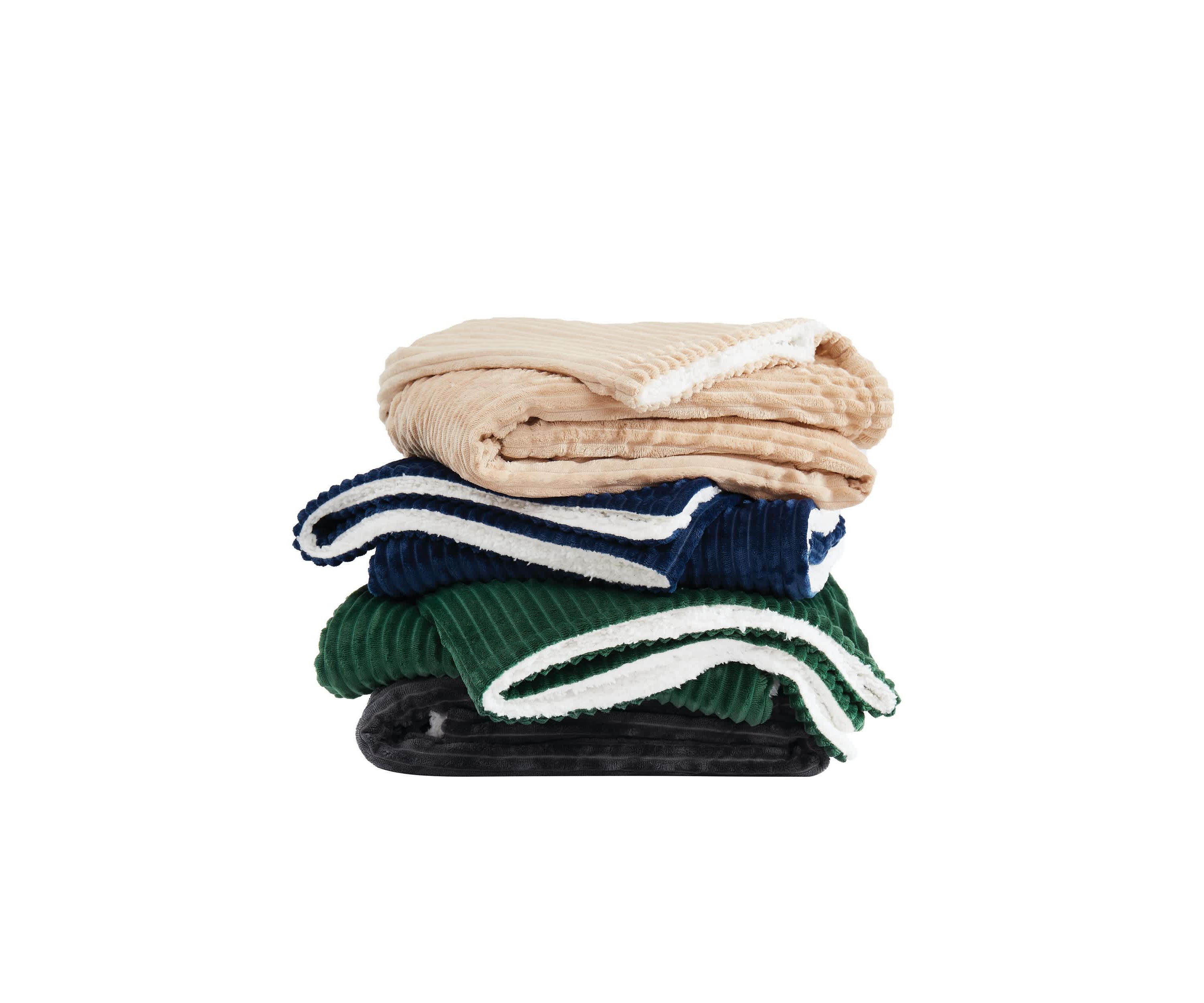 London Fog Corduroy Blue Twin Blanket