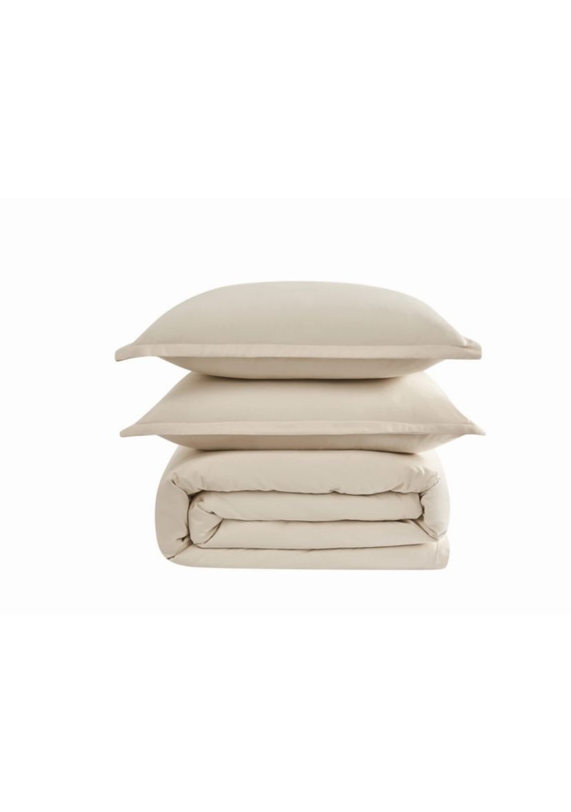 Badgley Mischka Cotton Sateen Blush Full/Queen 3 Piece Duvet Set
