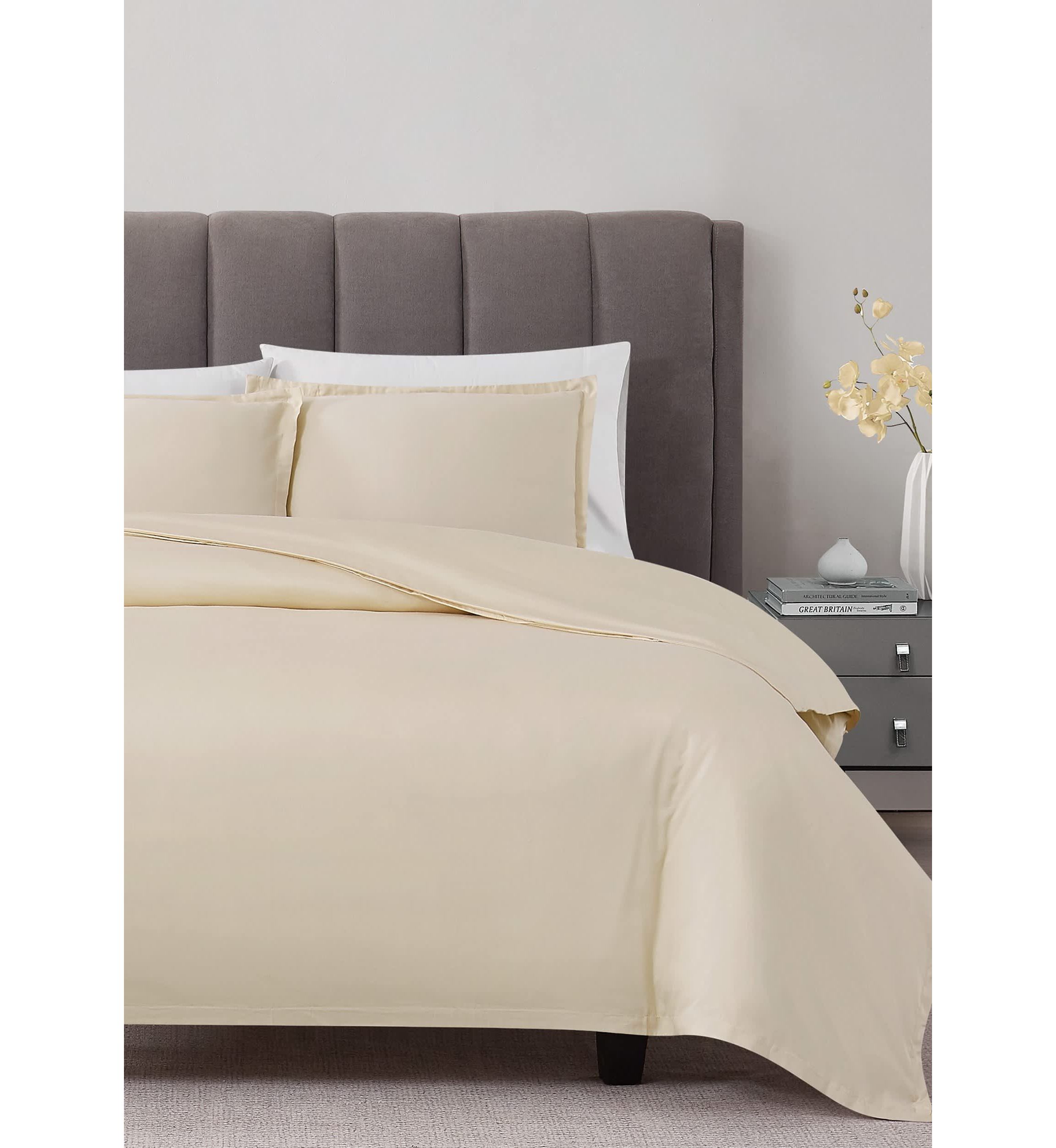 Badgley Mischka Cotton Sateen Blush Full/Queen 3 Piece Duvet Set