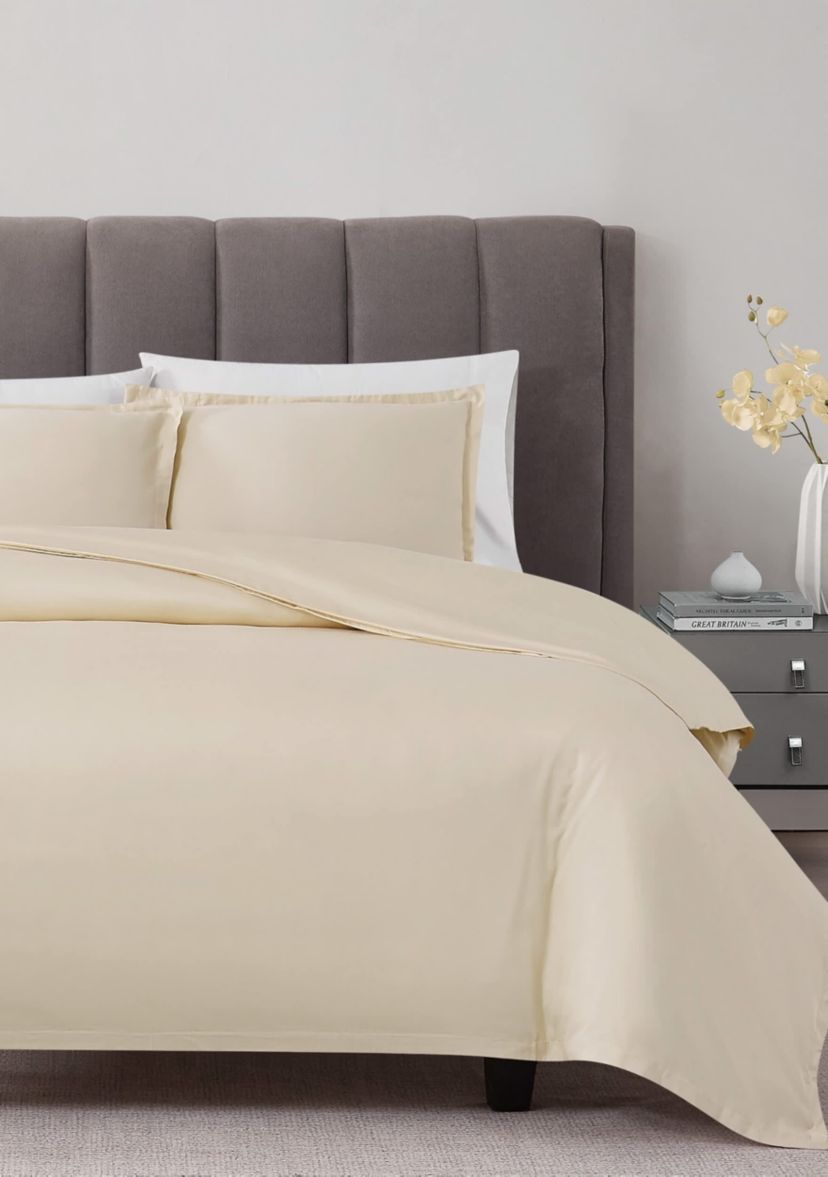 Badgley Mischka Cotton Sateen Blush Full/Queen 3 Piece Duvet Set