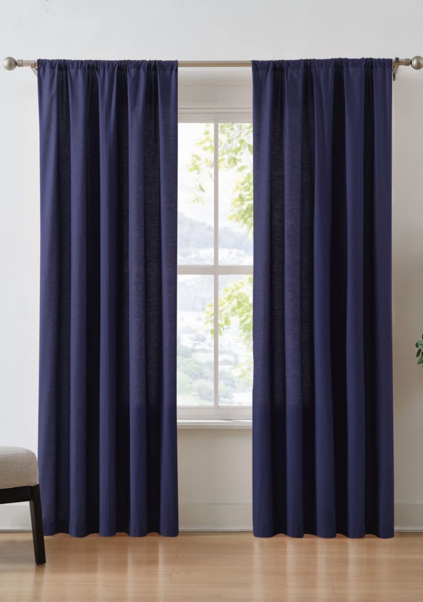 Brooklyn Loom Solid Cotton Percale Burgundy 50x96 Window Curtain Pair