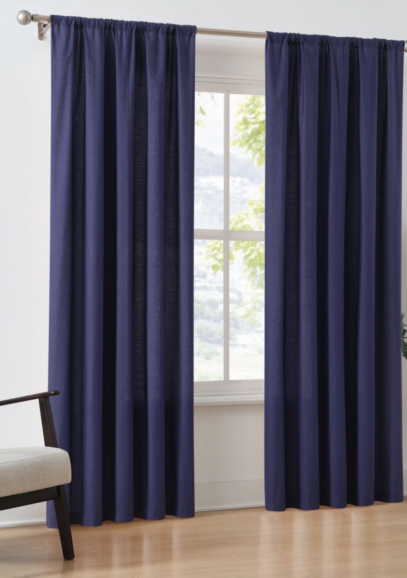 Brooklyn Loom Solid Cotton Percale Burgundy 50x96 Window Curtain Pair