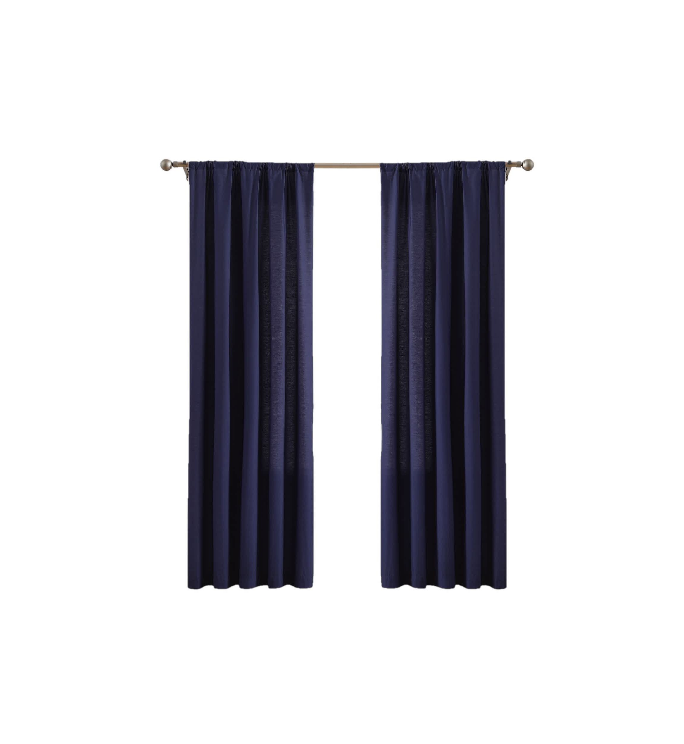 Brooklyn Loom Solid Cotton Percale White 50x96 Window Curtain Pair