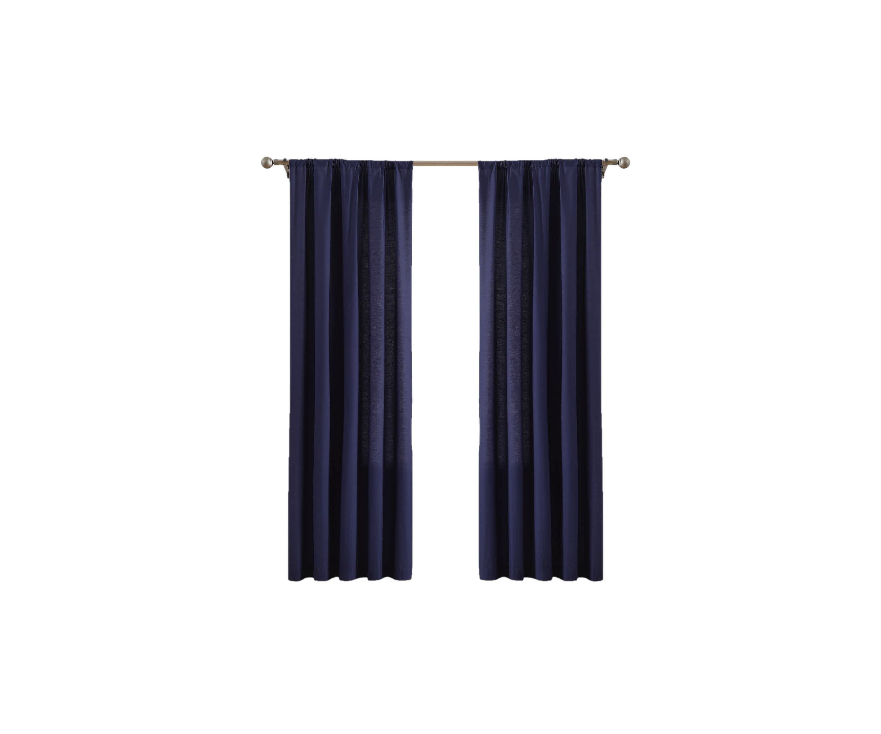 Brooklyn Loom Solid Cotton Percale Burgundy 50x96 Window Curtain Pair