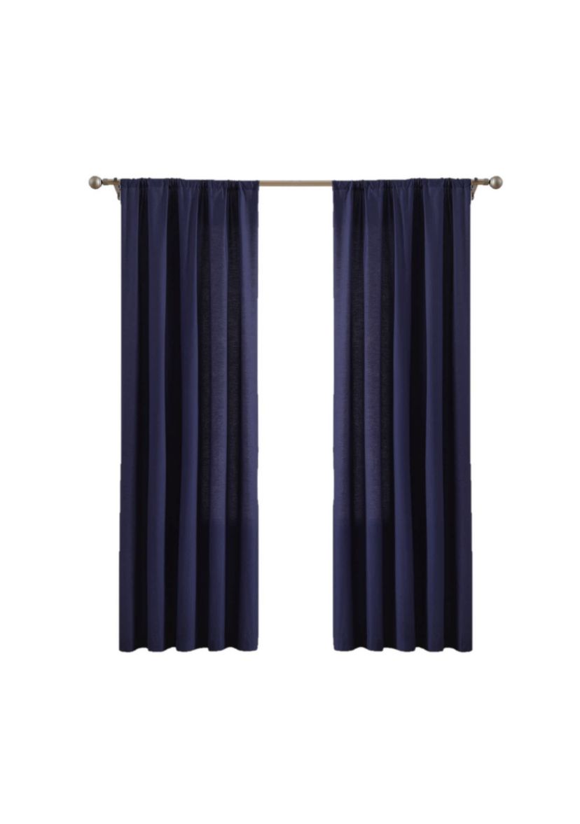 Brooklyn Loom Solid Cotton Percale Burgundy 50x96 Window Curtain Pair