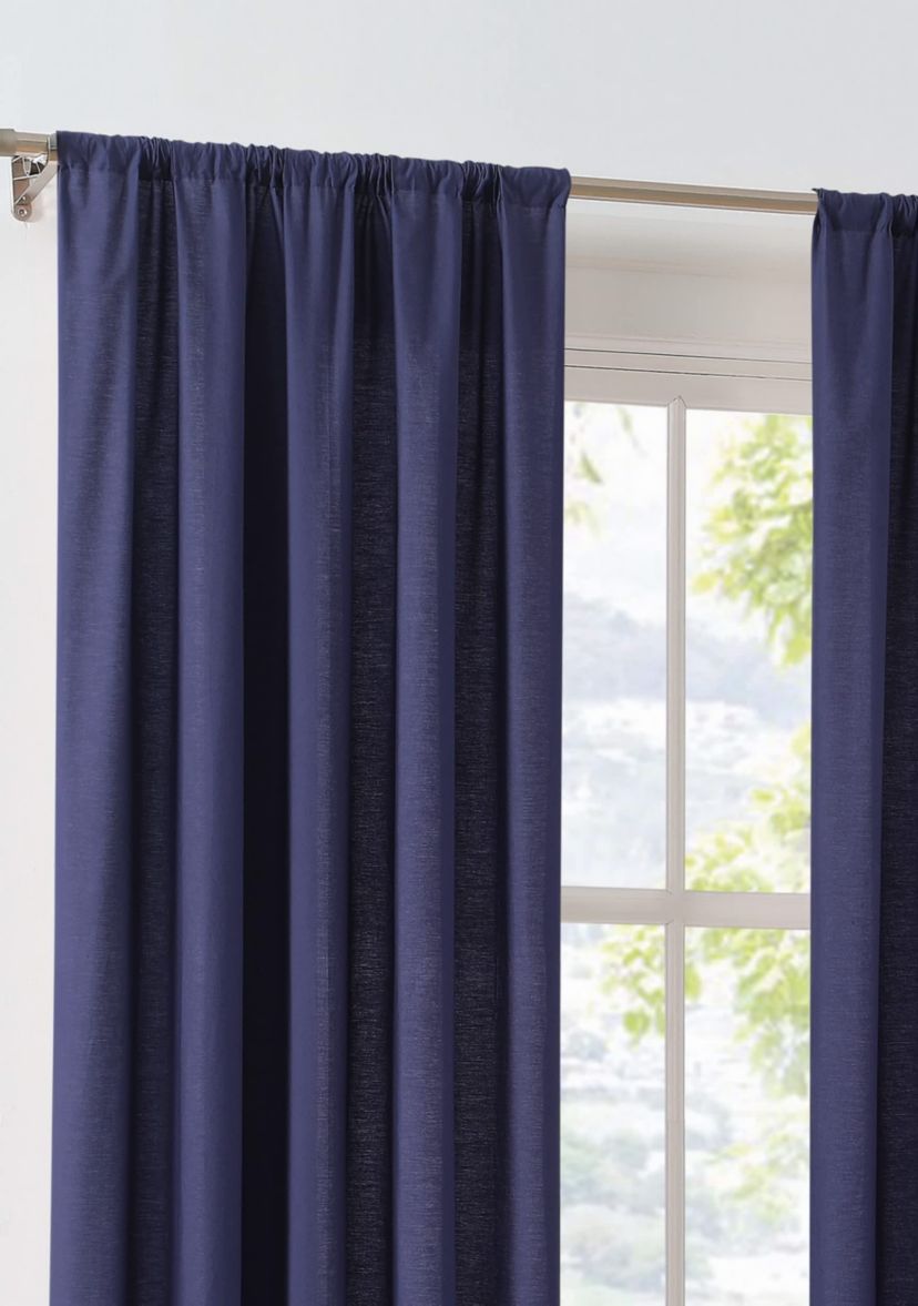 Brooklyn Loom Solid Cotton Percale Burgundy 50x96 Window Curtain Pair