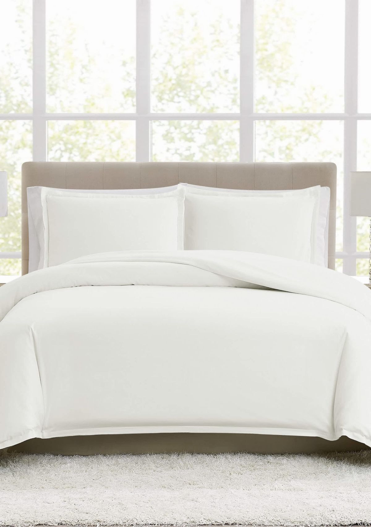 Borghese Roma 400TC Percale Cotton Khaki King 3 Piece Duvet Set