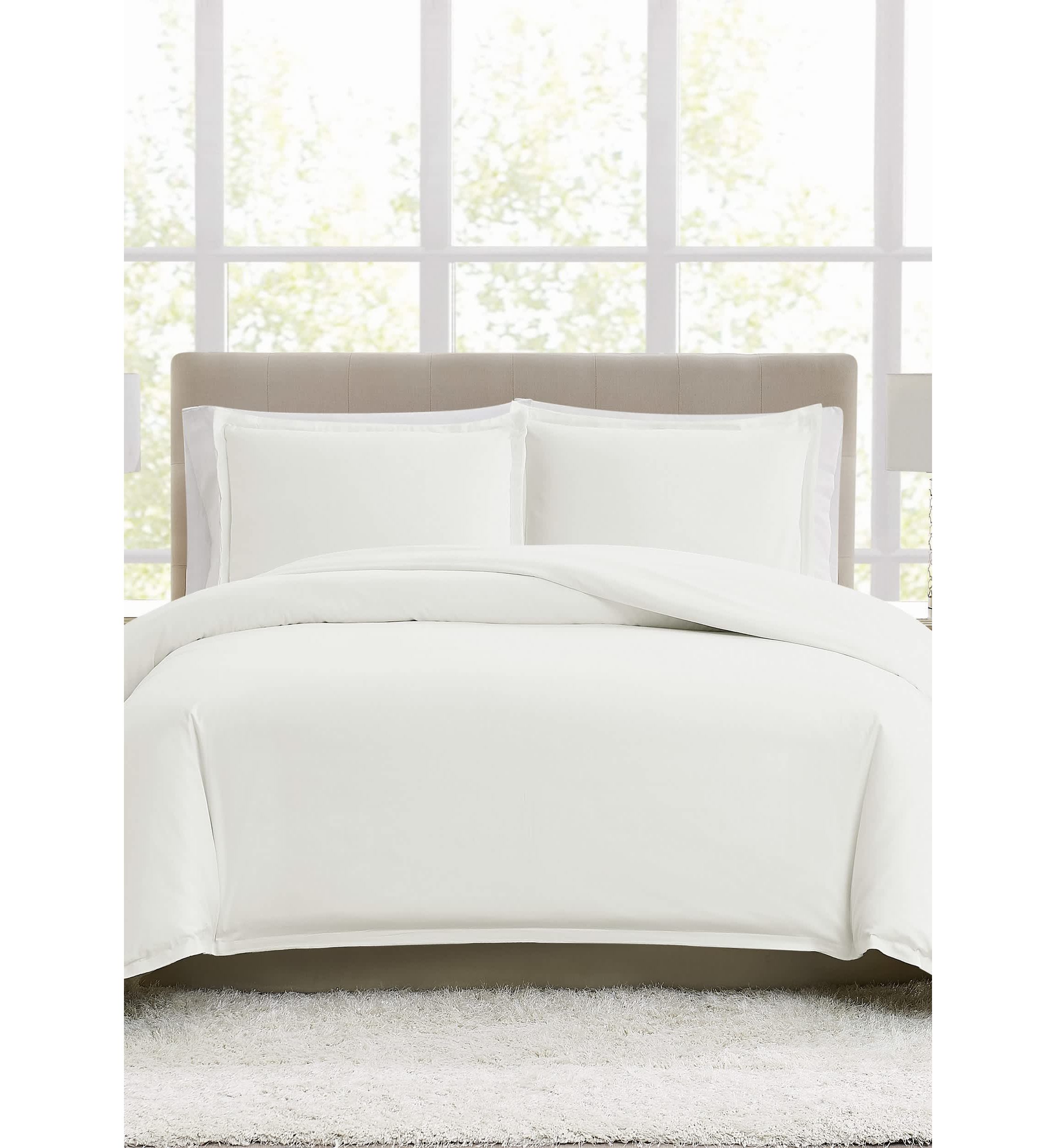 Borghese Roma 400TC Percale Cotton Khaki King 3 Piece Duvet Set